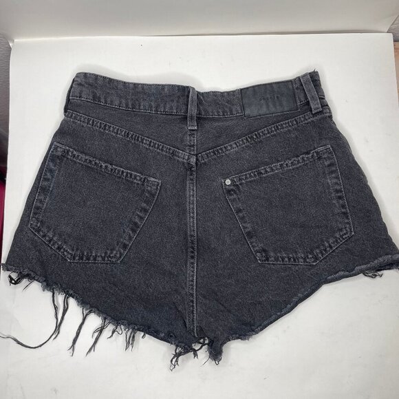 H&M Button Fly Denim Cutoff Distressed Shorts Summer Grunge Festival Size 6 - Picture 2 of 11